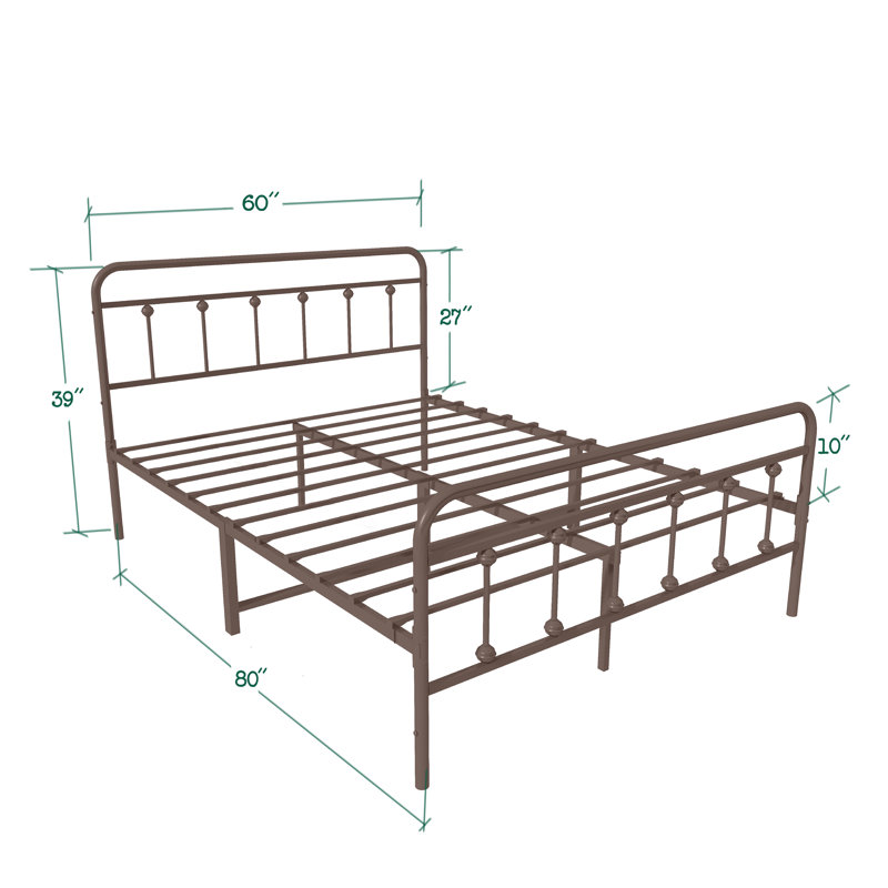 Andover Mills™ Ashburton 40" Standard Modernism Metal Bed Frame with
